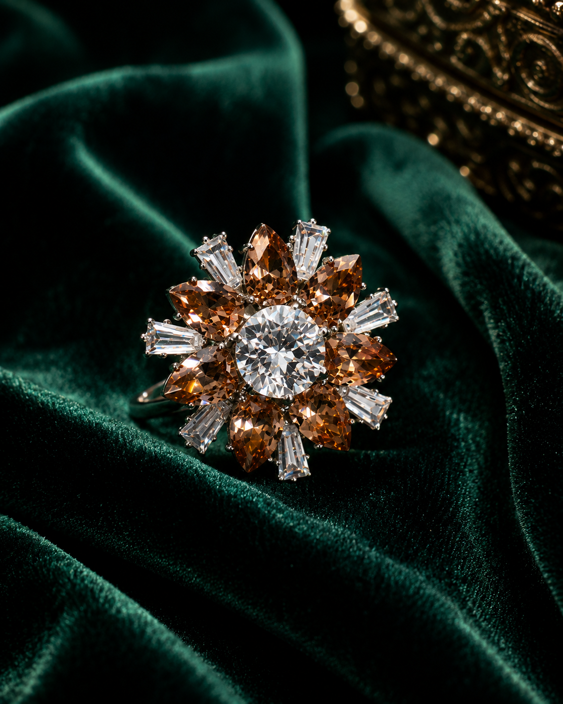 Royal Caramel Crystal Ring