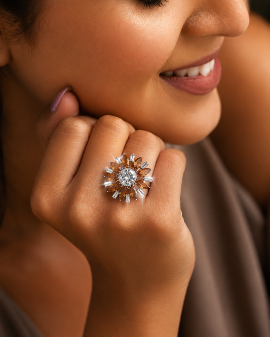 Royal Caramel Crystal Ring