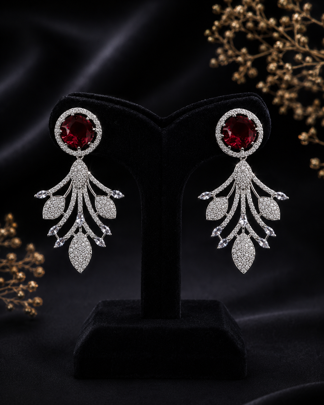 Emerald Élysée Necklace Set-Ruby