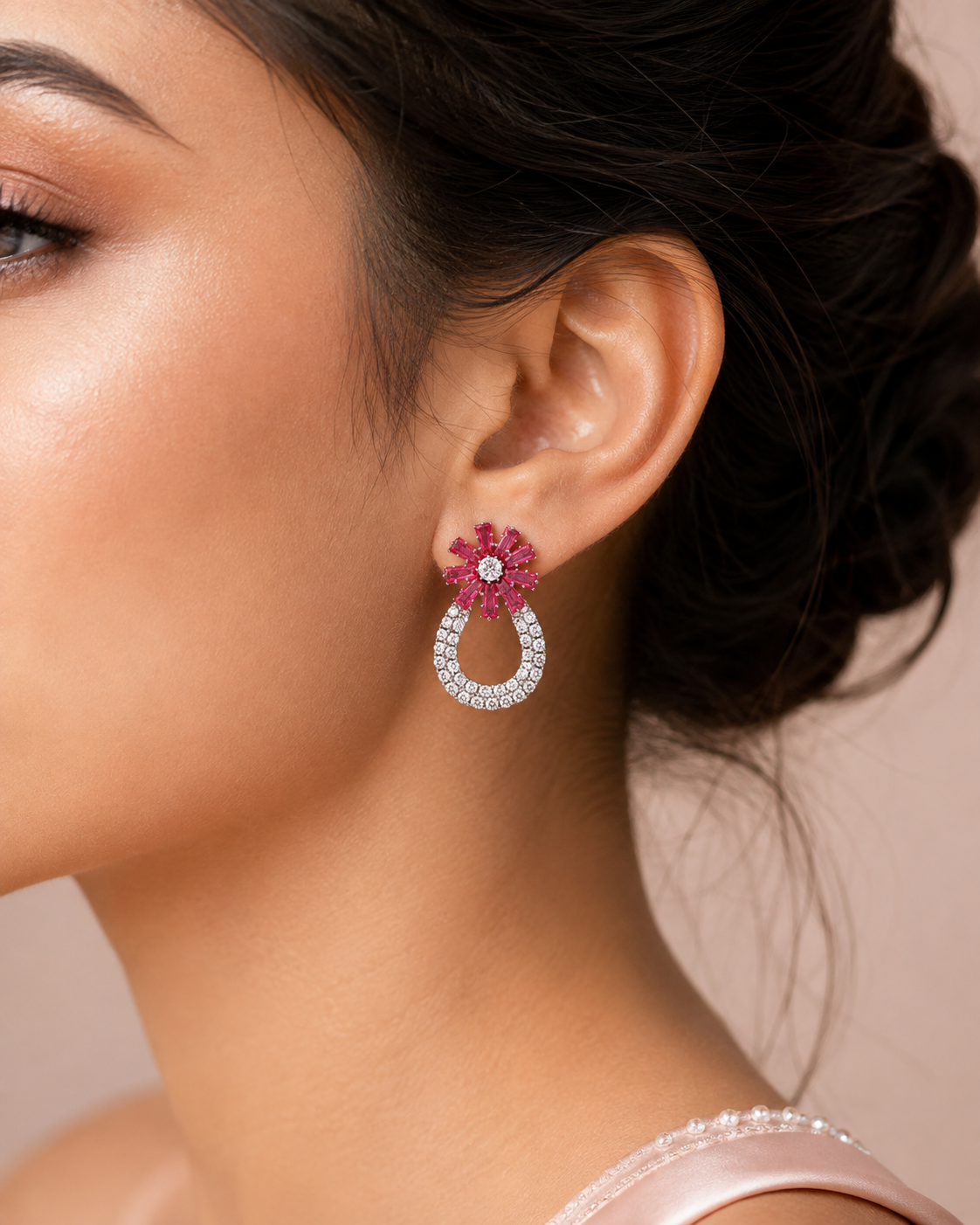Rose Glow Drop Earrings