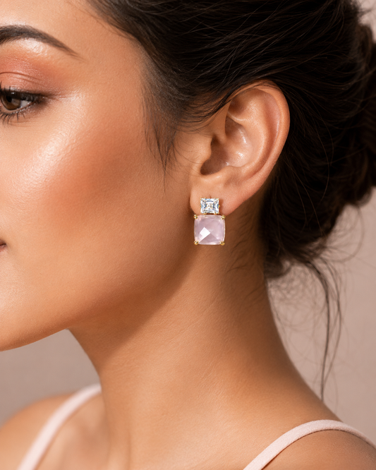 Crystal Petal Pink Earrings