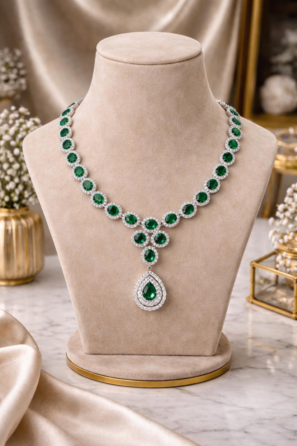 PEORA DIOMAND NECKLACE - GARD GREEN