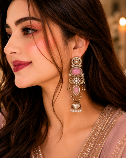 Roselle Kundan Kashmiri Drops