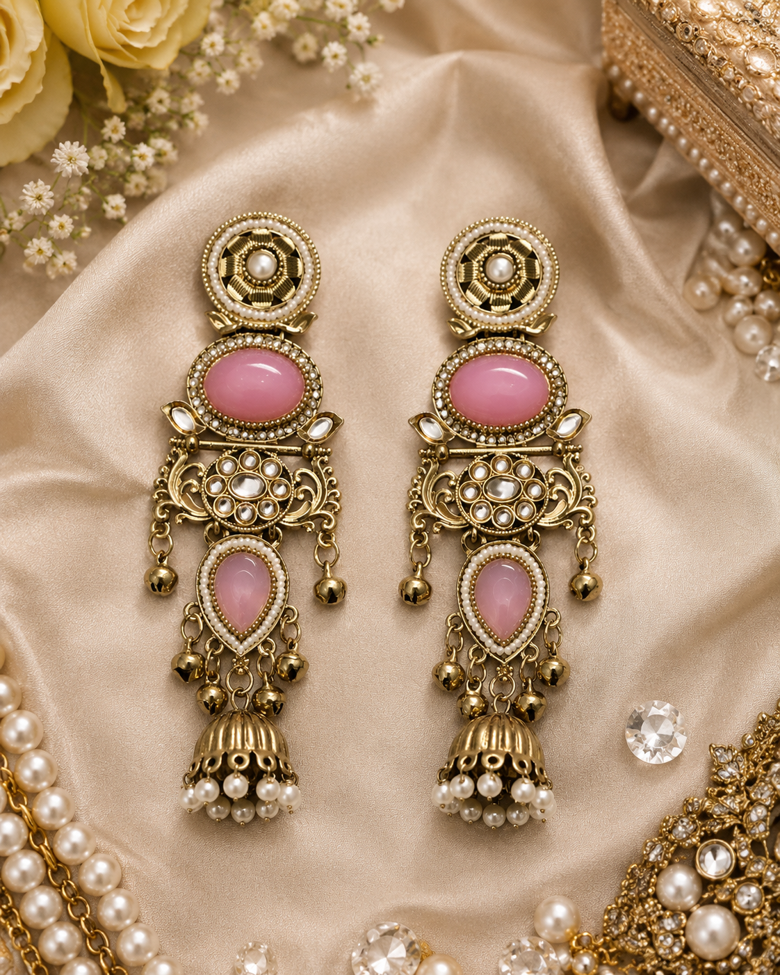 Roselle Kundan Kashmiri Drops