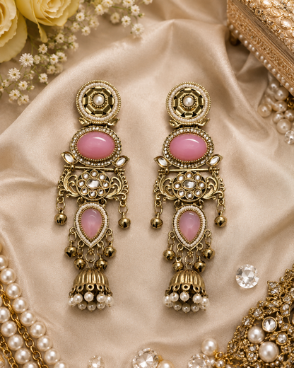 Roselle Kundan Kashmiri Drops