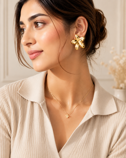 Platinum Floral Studs
