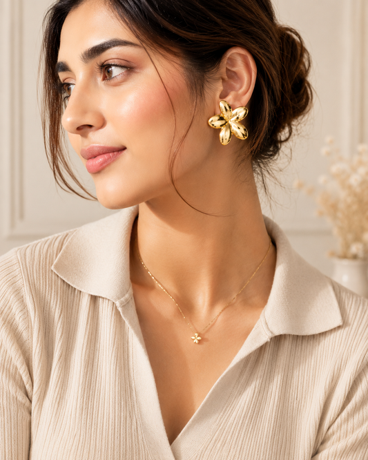 Platinum Floral Studs