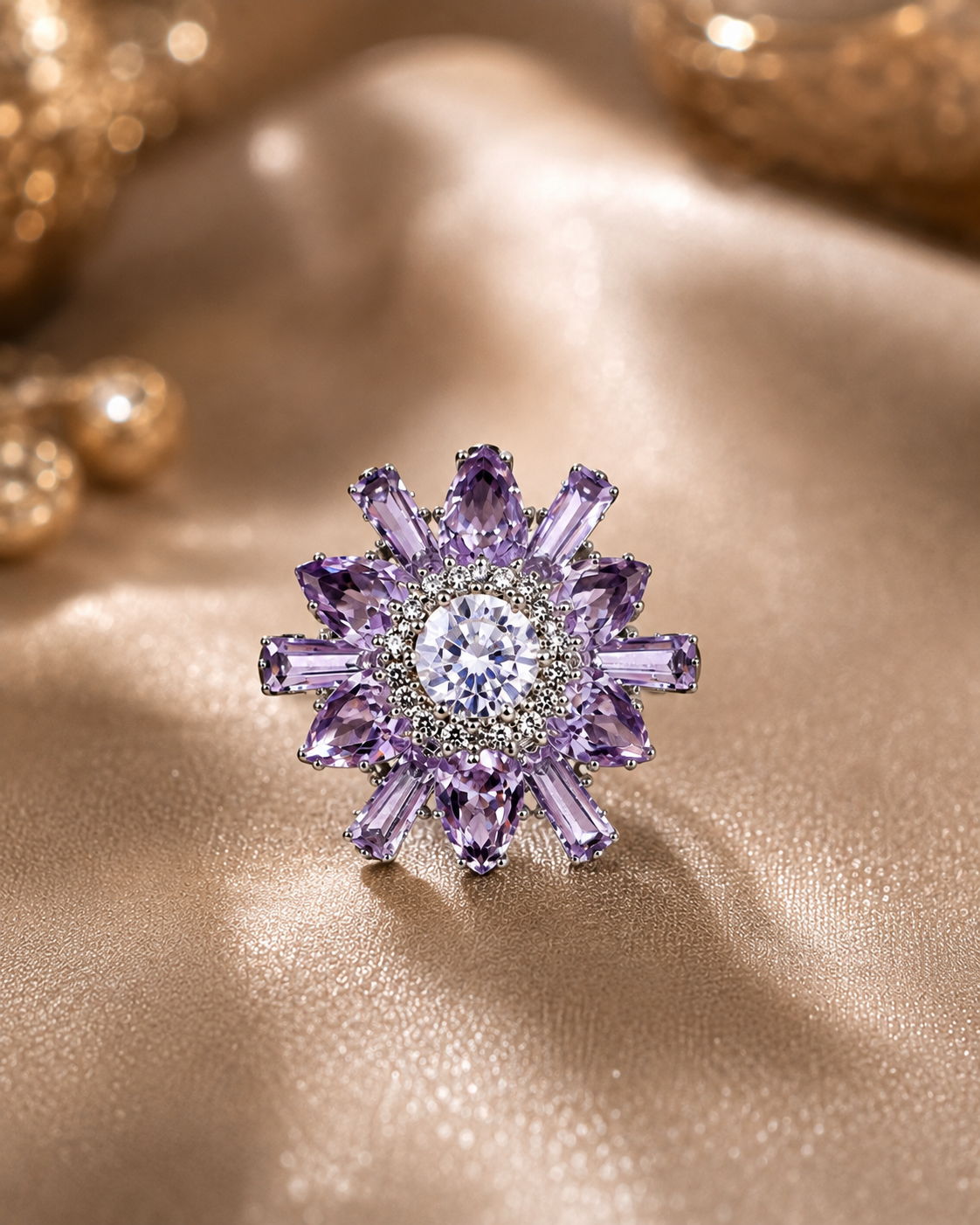 Lavender Celeste Crystal Ring