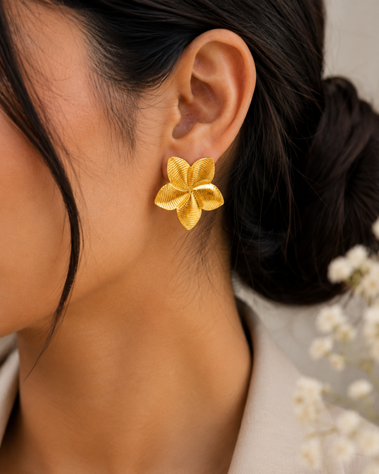 Platinum Floral Studs
