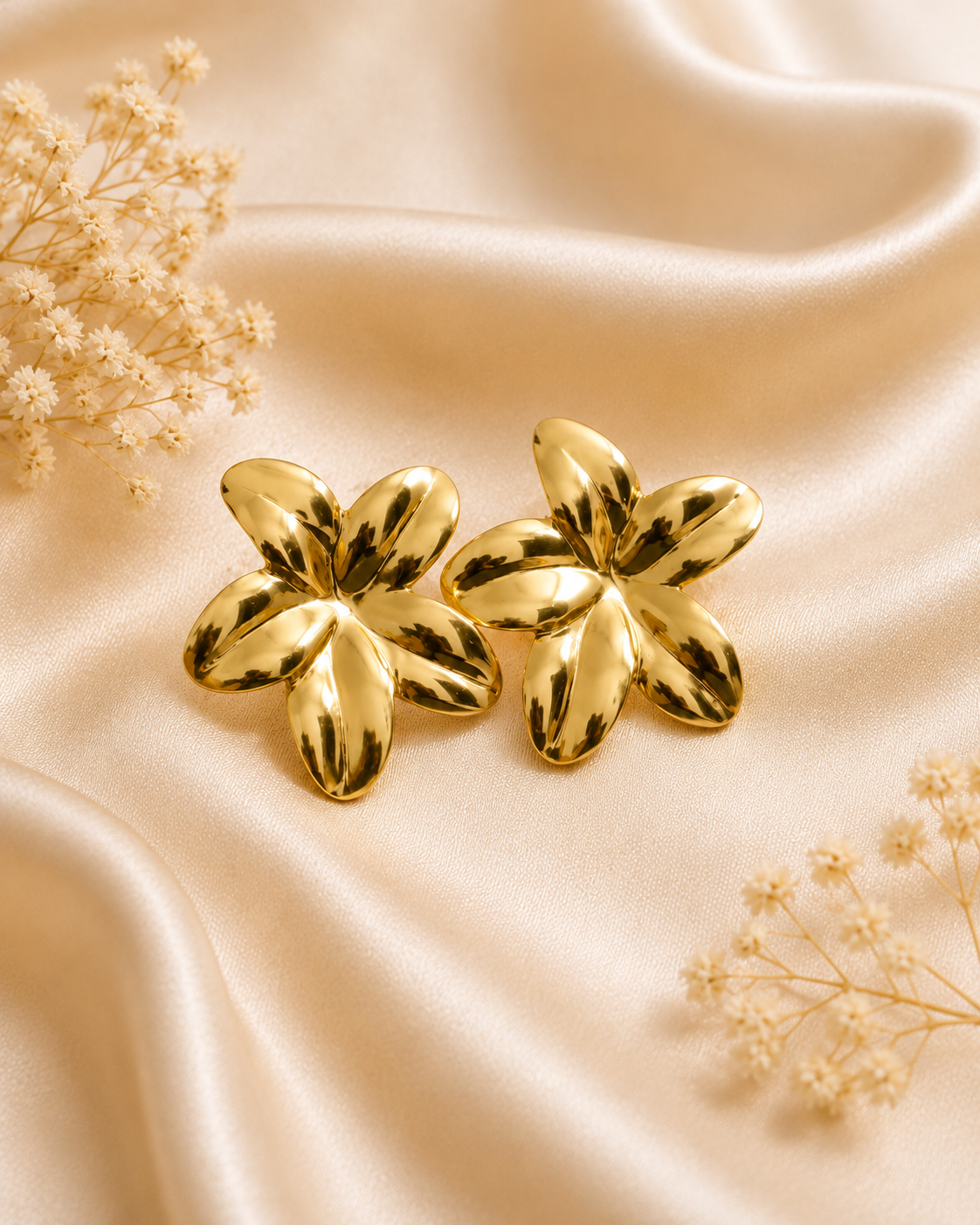 Platinum Floral Studs
