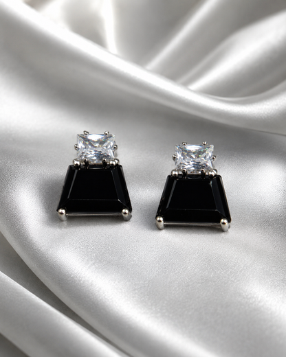 Ebony Crystal Stud Earrings