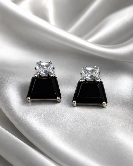 Ebony Crystal Stud Earrings
