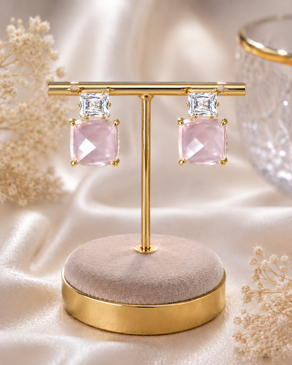 Crystal Petal Pink Earrings