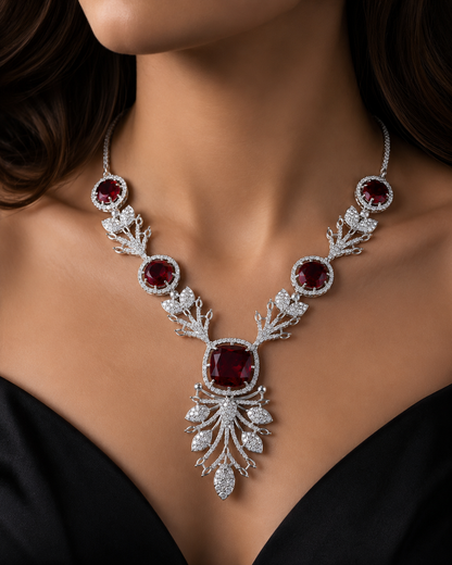 Emerald Élysée Necklace Set-Ruby