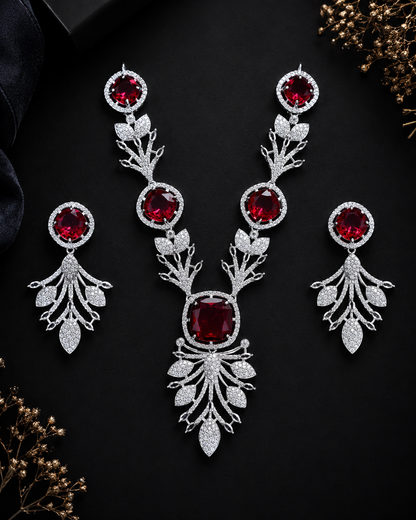 Emerald Élysée Necklace Set-Ruby