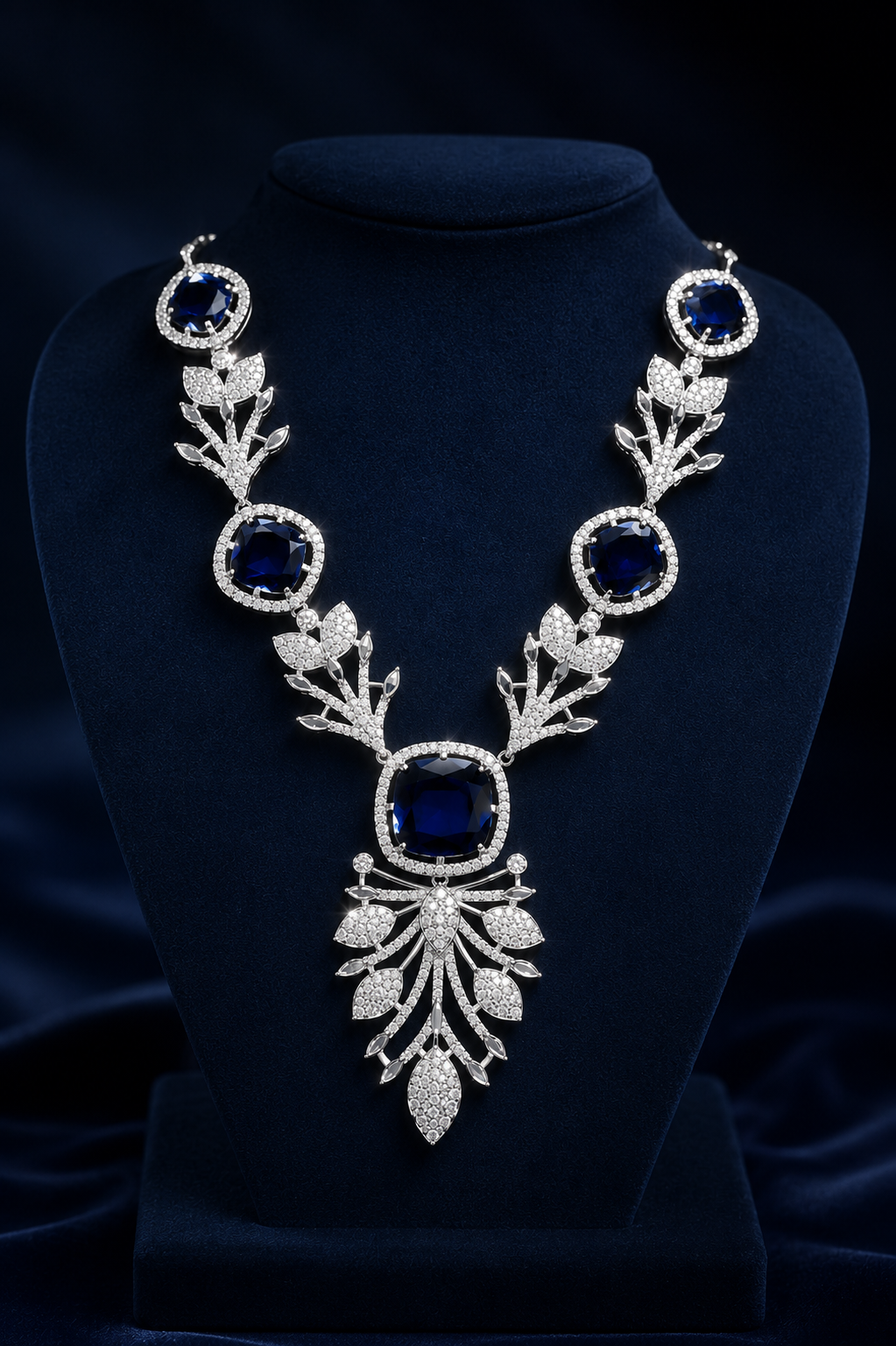 Emerald Élysée Necklace Set - Sapphire Blue