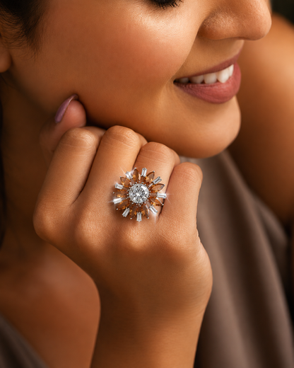 Royal Caramel Crystal Ring