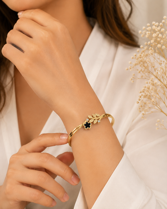 Golden Clover Leaf Bracelet