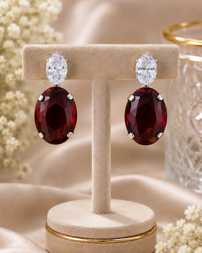 Ruby Blossom Earrings
