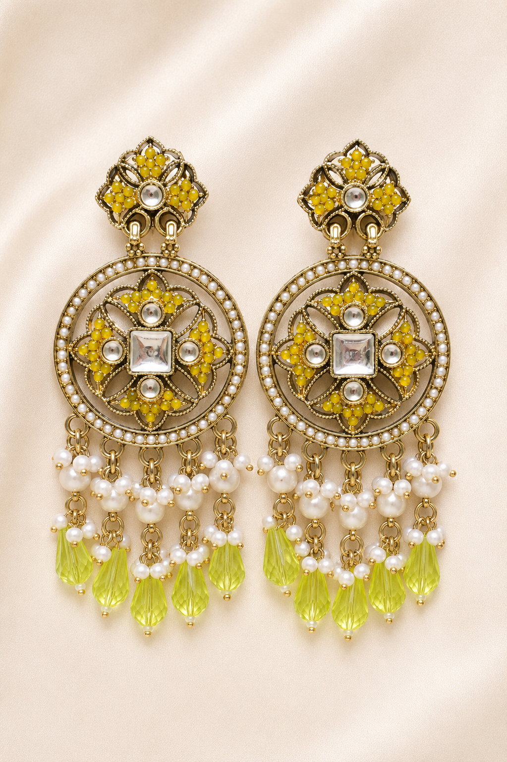 Noir Pearl Drops - Lime Green