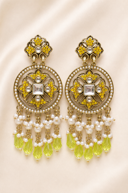 Noir Pearl Drops - Lime Green