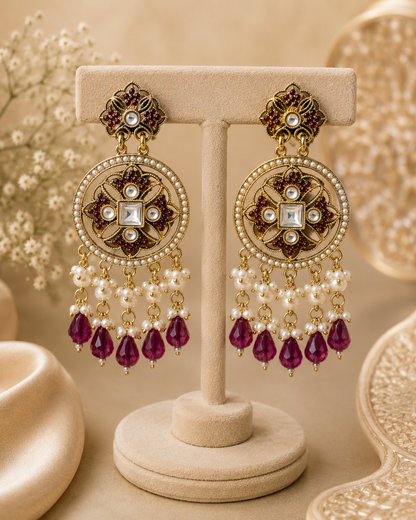 Noir Pearl Drops - Ruby Red