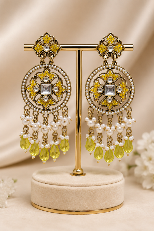 Noir Pearl Drops - Lime Green
