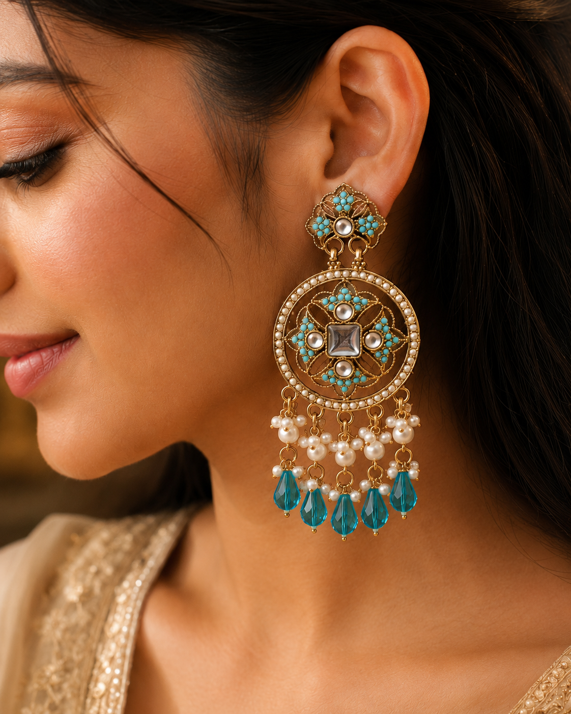 Noir Pearl Drops - Turquoise Blue