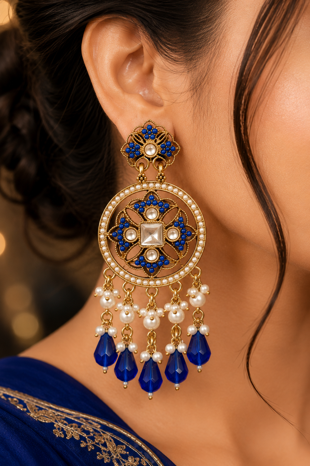 Noir Pearl Drops - Royal Blue