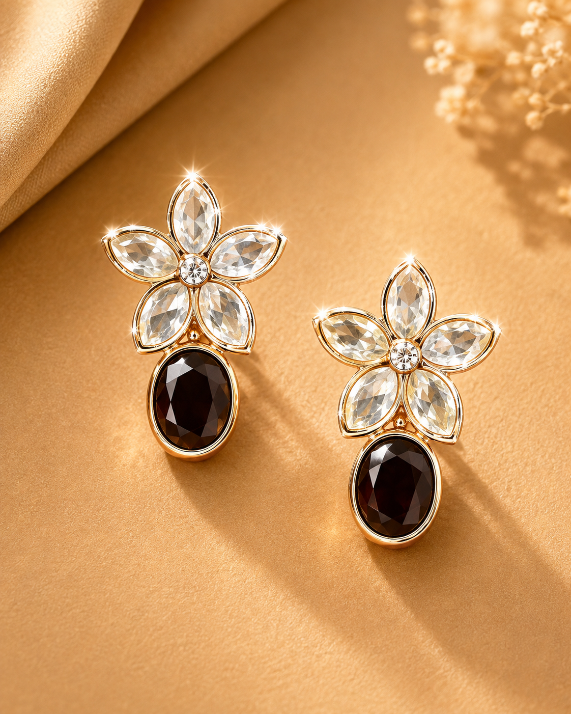 Royal Mocha Floral Earrings