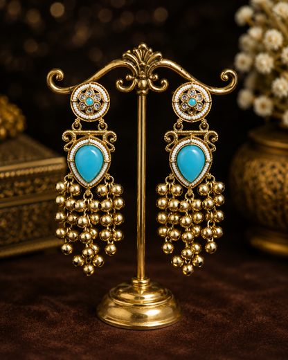 Firoza kashmiri Kundan Drops