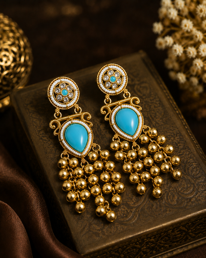 Firoza kashmiri Kundan Drops
