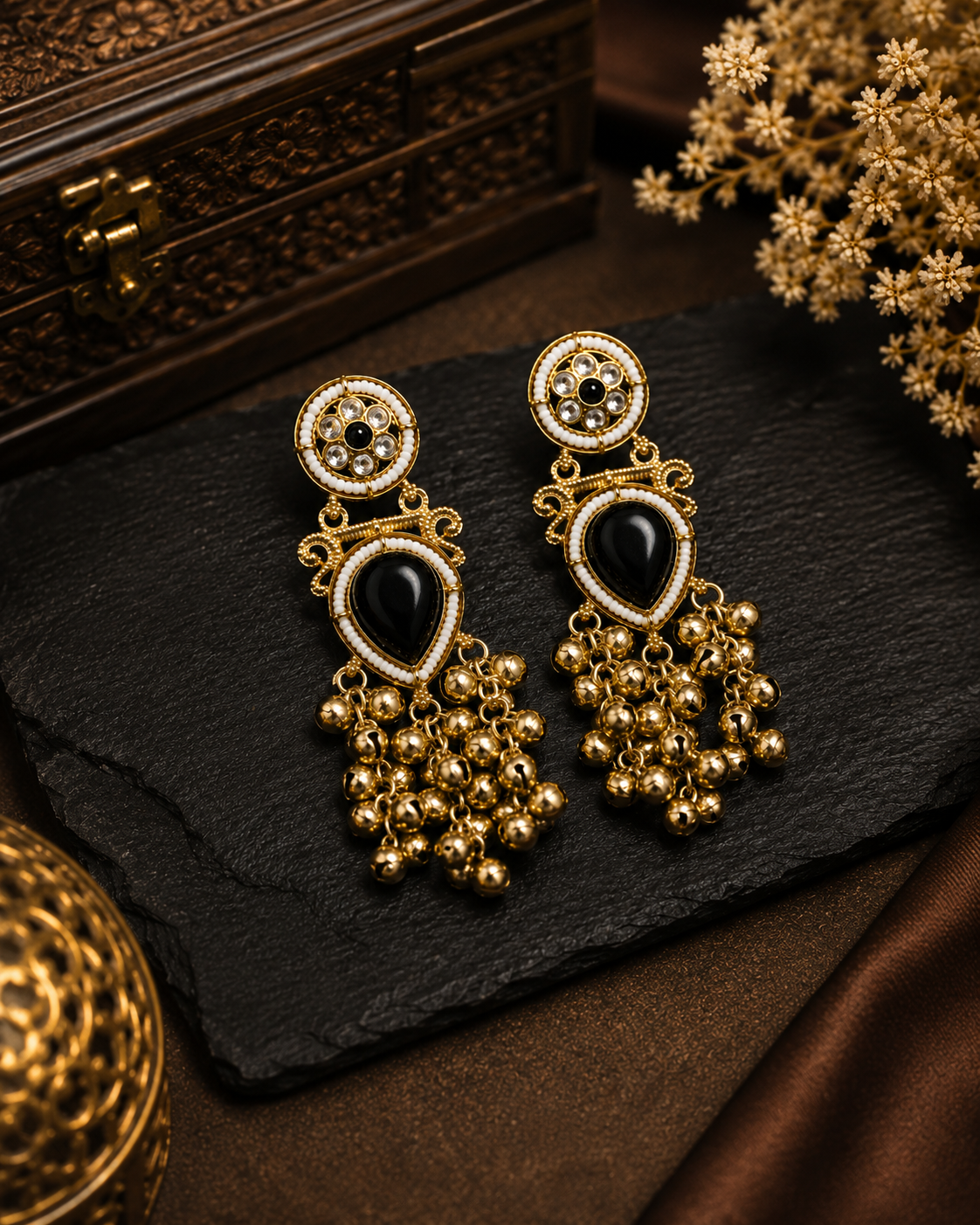 Firoza kashmiri Kundan Drops
