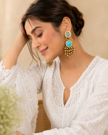 Firoza kashmiri Kundan Drops