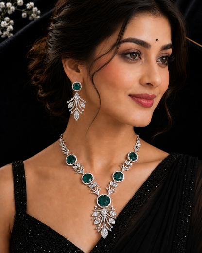 Emerald Élysée Necklace Set-Teal
