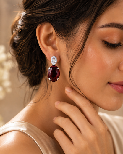 Ruby Blossom Earrings