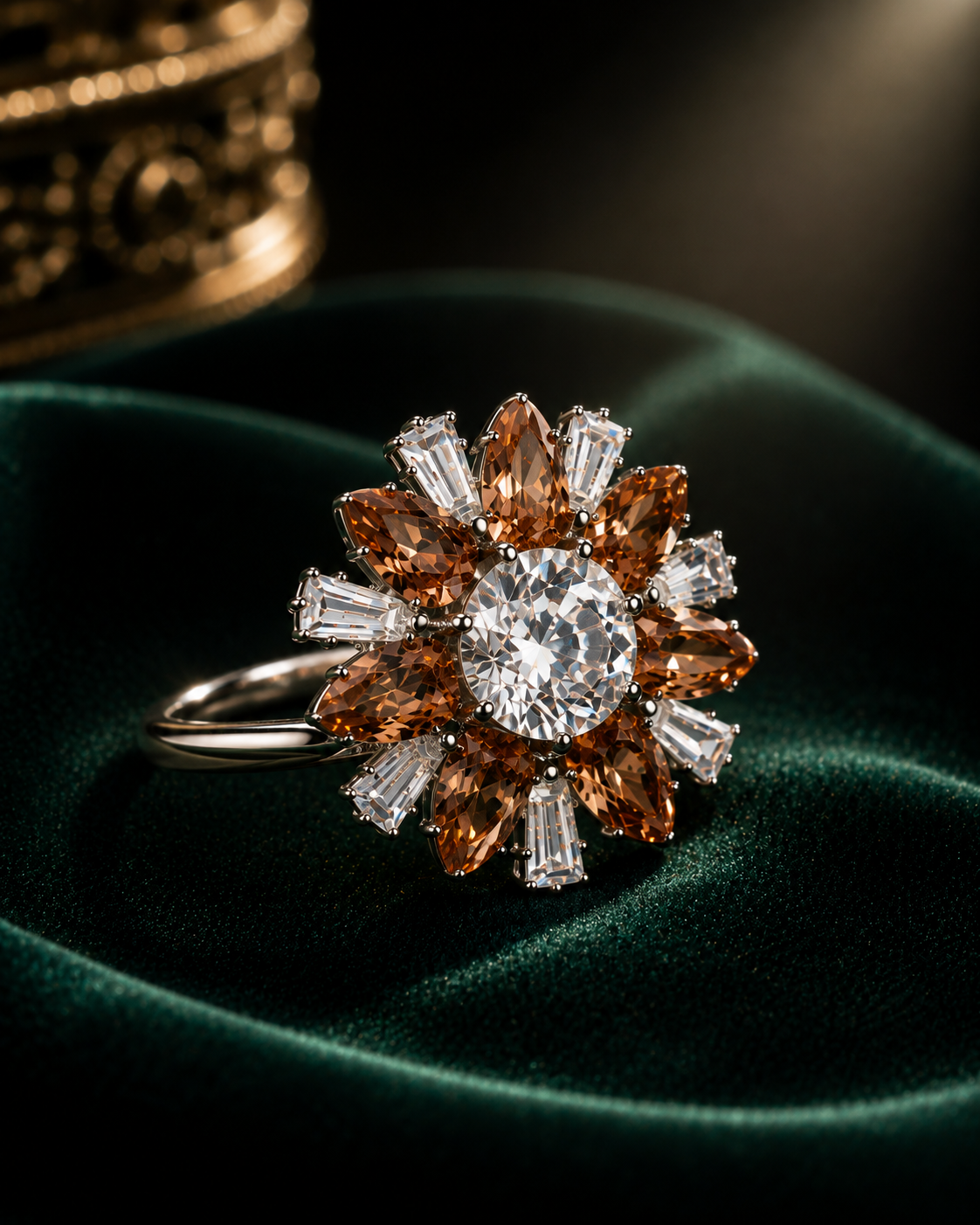 Royal Caramel Crystal Ring