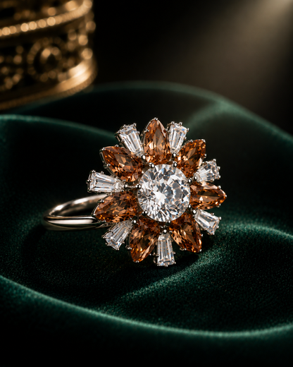 Royal Caramel Crystal Ring
