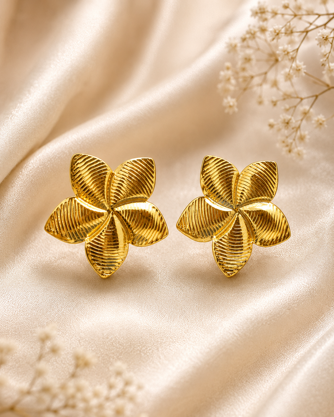 Platinum Floral Studs