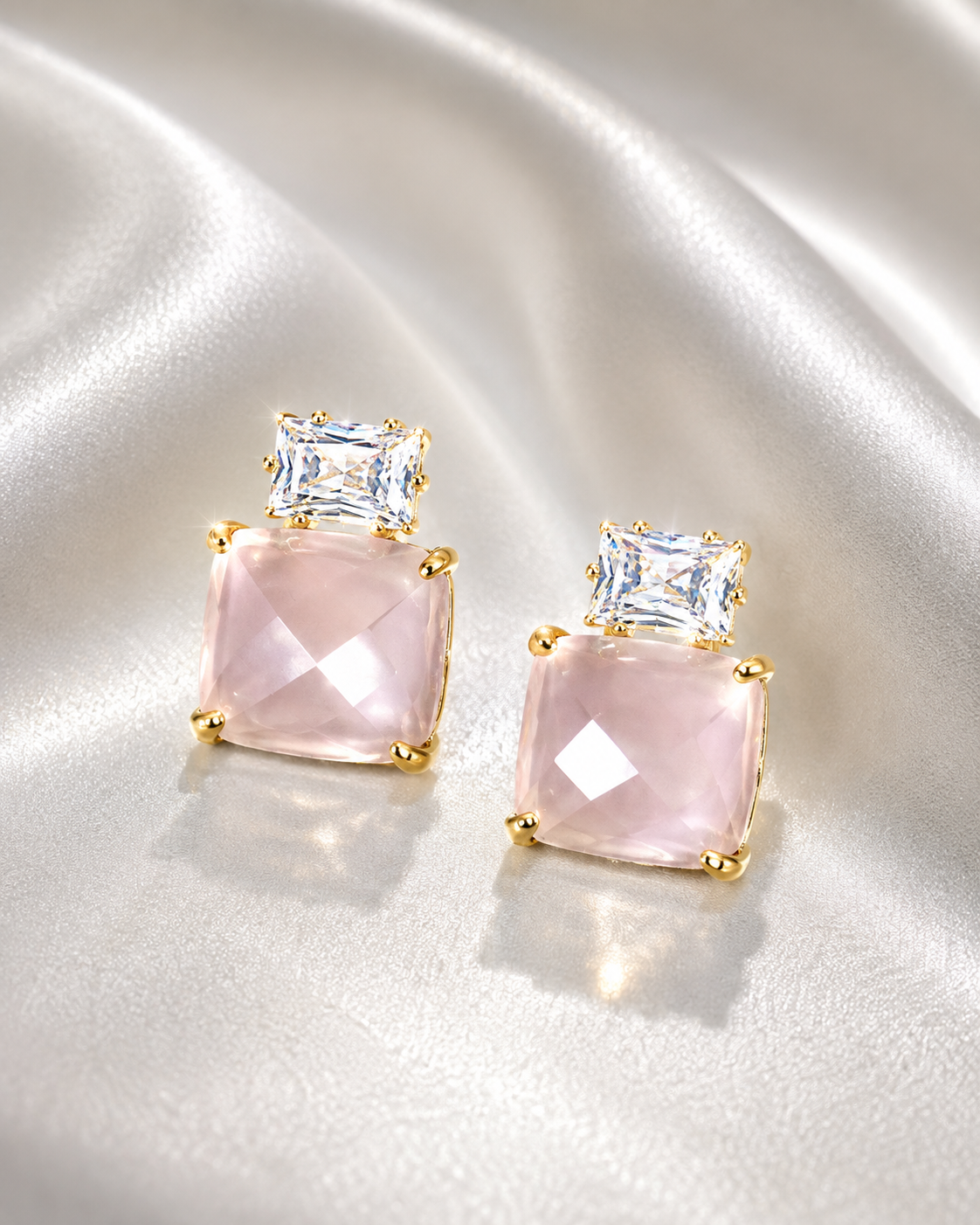 Crystal Petal Pink Earrings
