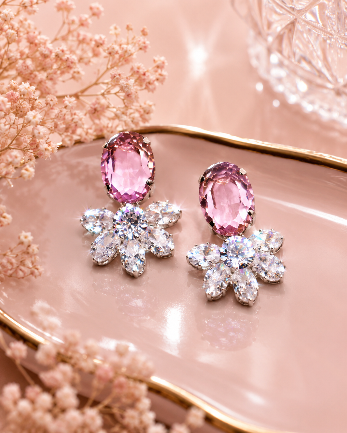 Blush Pearlstone Drop Earrings