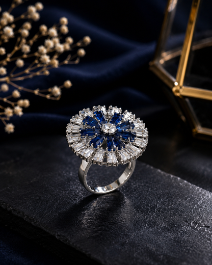 Celestial Sapphire Bloom Ring